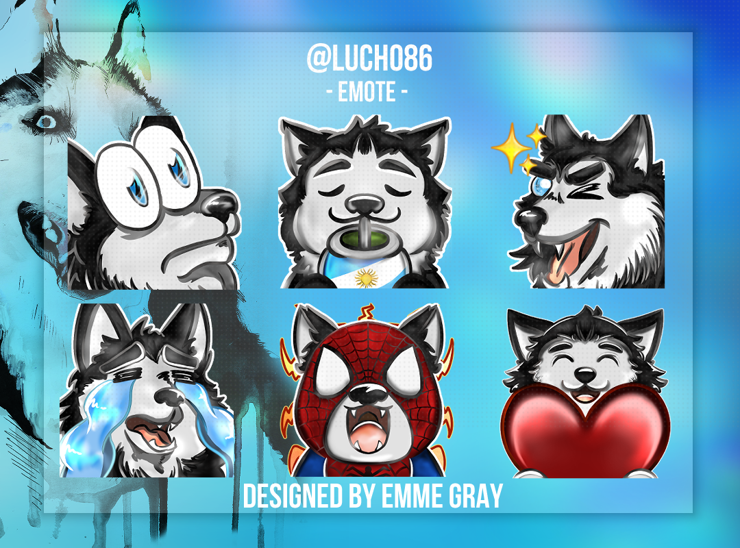 Twitch emote commission Lucho set 2